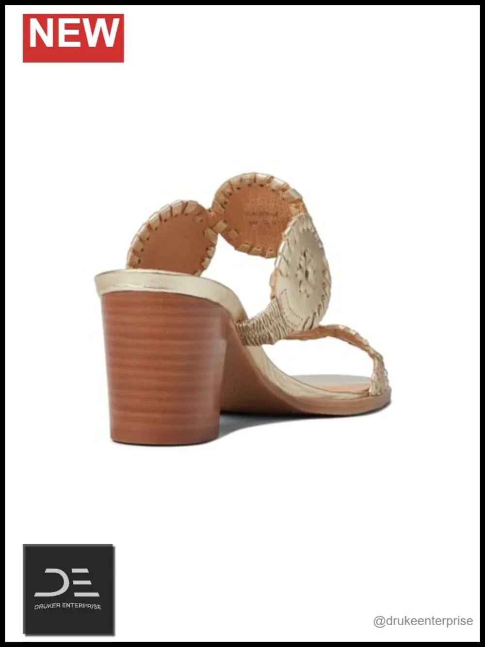 Women's Leather Block Heel Mule Sandals Pull-On Double Strap